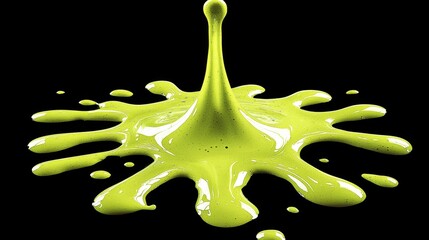 Poster - Lime green paint splash captured on black background