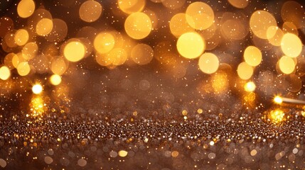 Poster - Golden bokeh lights sparkling glittering abstract background