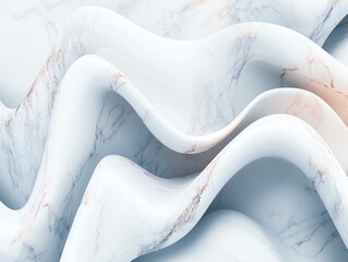 Poster - Textured Waves of White Marble Showcasing Delicate Curves and Soft Shadows in a Contemporary Design Aesthetic