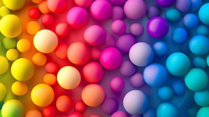 Poster - Colorful Arrangement of Spheres Showcasing Vibrant Hues in a Dynamic Gradient Layout