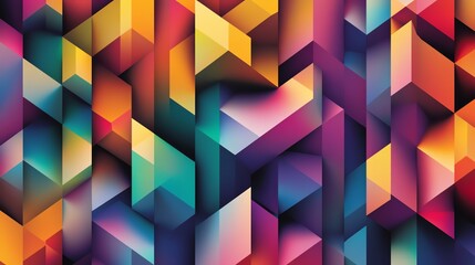 Poster - Vibrant Geometric Patterns Create a Captivating Visual Experience in Bright Colors and Dynamic Shapes