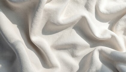 Poster - Soft light cream fabric texture with subtle shadows and gentle folds