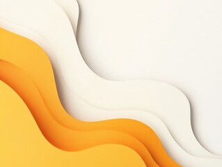 Poster - Abstract Design Featuring Layered Curves in Yellow and Cream Tones Creating a Smooth, Modern Aesthetic