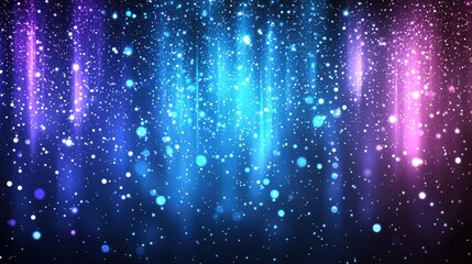 Poster - Mesmerizing blue and pink light particles in vivid glittering display