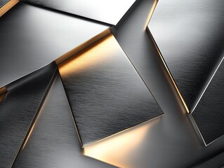 Poster - Metallic Surface With Gradient Lighting Creates a Sleek and Modern Visual Texture