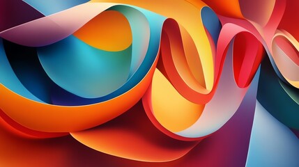 Poster - Colorful Abstract Composition With Flowing Shapes and Vibrant Gradients in a Dynamic Arrangement