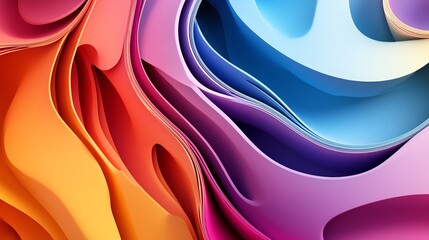 Poster - Colorful Abstract Curves and Waves Create a Vibrant Visual Effect in a Modern Design