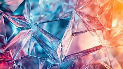 Poster - Colorful Geometric Shapes Create an Abstract Pattern With Light Reflections and an Artistic Design
