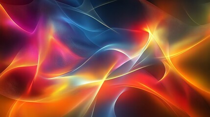 Poster - Colorful Abstract Waves and Swirls of Light Create a Mesmerizing Digital Artwork Perfect for Backgrounds
