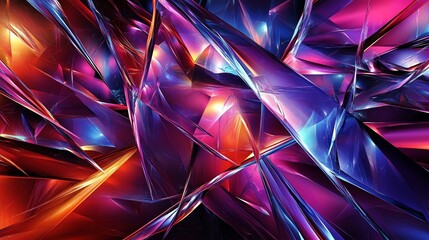 Poster - Vibrant Abstract Composition Featuring Angular Shapes With Rich Colors and Dynamic Lighting Effects