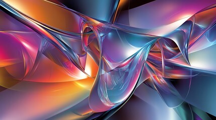 Poster - Bright and Colorful Abstract Design Featuring Flowing Shapes and Dynamic Colors