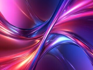 Poster - Colorful Abstract Background With Flowing Curves and Glowing Light Effects at Night