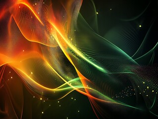 Poster - Colorful Abstract Waves of Light Creating a Dynamic Visual Experience at Night