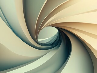 Poster - Swirling Spiral Design Showcasing Depth and Movement in Soft Colors and Smooth Gradients