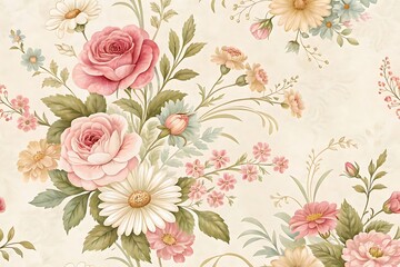 Wall Mural - background with roses