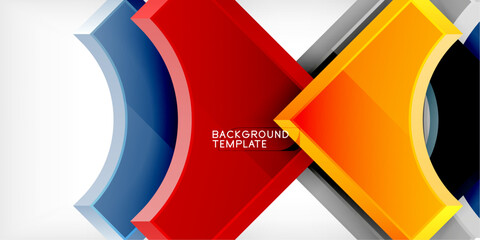 Poster - Geometric design abstract background - circles and triangles
