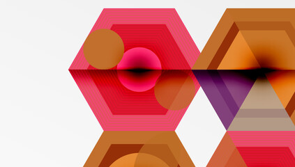 Aufkleber - Hexagons design geometric abstract background