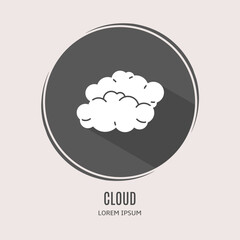 Poster - Symbol cloud logo. Illustration of cloud in flat. Stock vector.