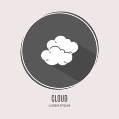 Poster - Symbol cloud logo. Illustration of cloud in flat. Stock vector.