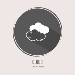Poster - Symbol cloud logo. Illustration of cloud in flat. Stock vector.