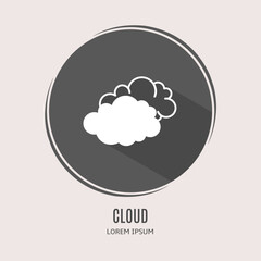 Poster - Symbol cloud logo. Illustration of cloud in flat. Stock vector.
