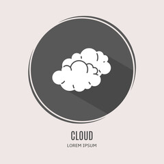 Poster - Symbol cloud logo. Illustration of cloud in flat. Stock vector.