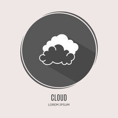 Poster - Symbol cloud logo. Illustration of cloud in flat. Stock vector.