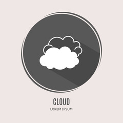 Poster - Symbol cloud logo. Illustration of cloud in flat. Stock vector.