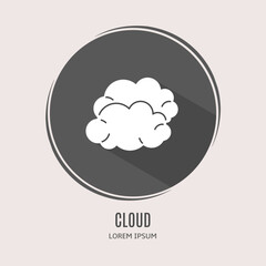 Poster - Symbol cloud logo. Illustration of cloud in flat. Stock vector.
