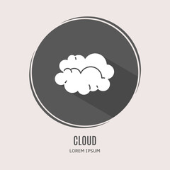 Poster - Symbol cloud logo. Illustration of cloud in flat. Stock vector.