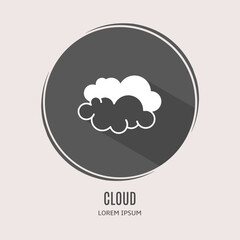Poster - Symbol cloud logo. Illustration of cloud in flat. Stock vector.