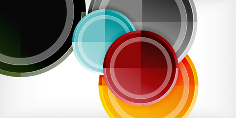 Poster - Abstract background - multicolored circles, trendy minimal geometric design, vector illustration