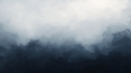 Poster - Dark Stormy Sky with Soft Gradient and Cool Transitional Hues