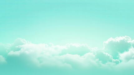 Poster - Soft Pastel Gradient Background in Mint and Aqua Tones