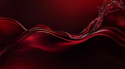 Poster - Smooth Velvety Red Gradient Merging Liquid Flowing in Background