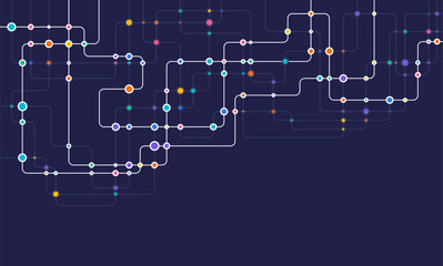 Poster - circuit connect lines and dots. network technology and connection concept. decentralized network nod