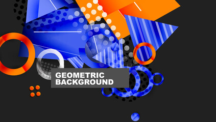 Poster - Creative triangles and circles composition