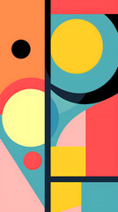 Leinwandbilder - Digital abstract flat color block geometric pattern graphic poster background