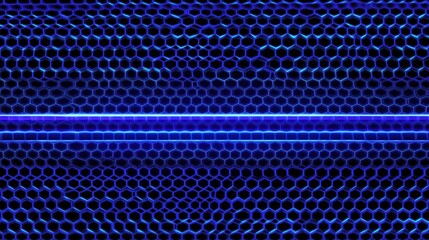 Poster - Dynamic blue honeycomb pattern abstract digital art futuristic environment close-up view visual concept for modern design aesthetics