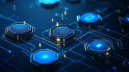 Poster - Exploring the future of technology digital circuit patterns virtual environment high-tech visuals abstract close-up perspective