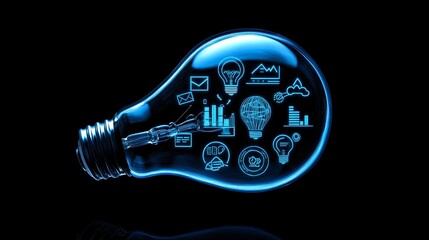 Poster - Innovative business solutions virtual environment digital marketing strategies technology hub conceptual imagery for enhanced creativity