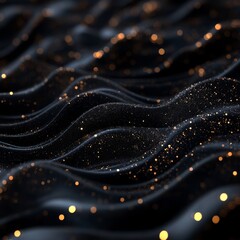 Dark fabric, glittering, waves, bokeh background, luxury design