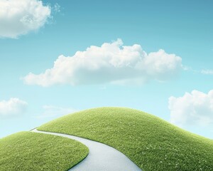 Wall Mural - serene green hills under a clear blue sky