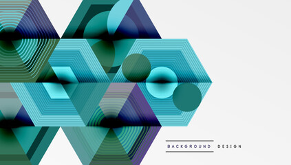 Aufkleber - Hexagons design geometric abstract background