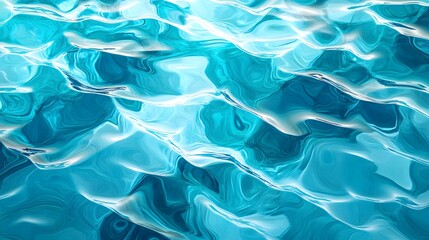 Wall Mural - beautiful abstract blue water waves reflection in crystal clear ocean
