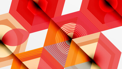 Poster - Hexagons design geometric abstract background