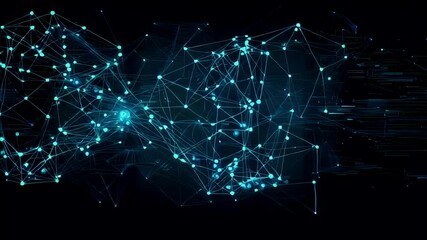 Aufkleber - glowing digital network connections abstract technology and data visualization in futuristic design