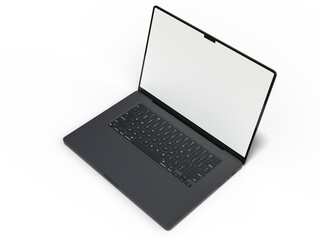 Fototapete - Modern laptop mockup with white empty screen. Digital device template for presentation branding, corporate identity, digital marketing, ads, business promotion, global business, website banner, app