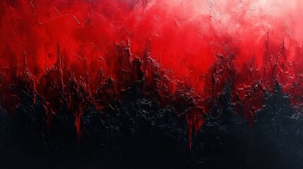 Wall Mural - Red abstract texture, fiery background, dark bottom, digital art