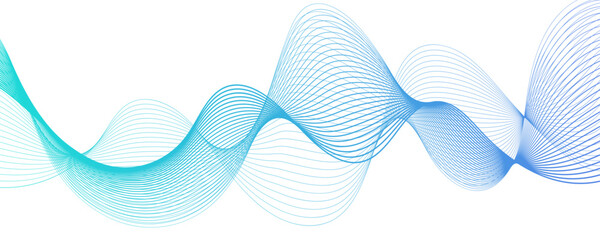 Poster - Abstract blue flowing wave lines and glowing wave lines Background. colorful wave gradient lines on white background. Modern technology background, wave design. stream wave curve lines